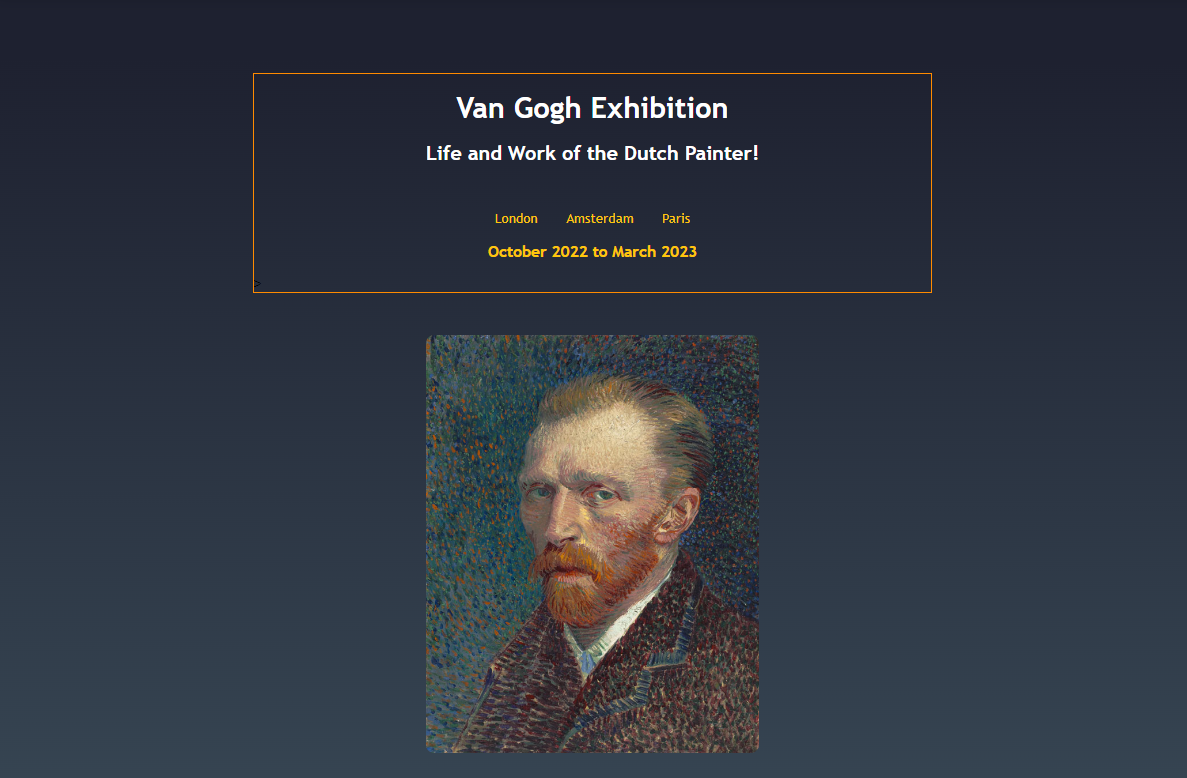 van gogh site screenshot